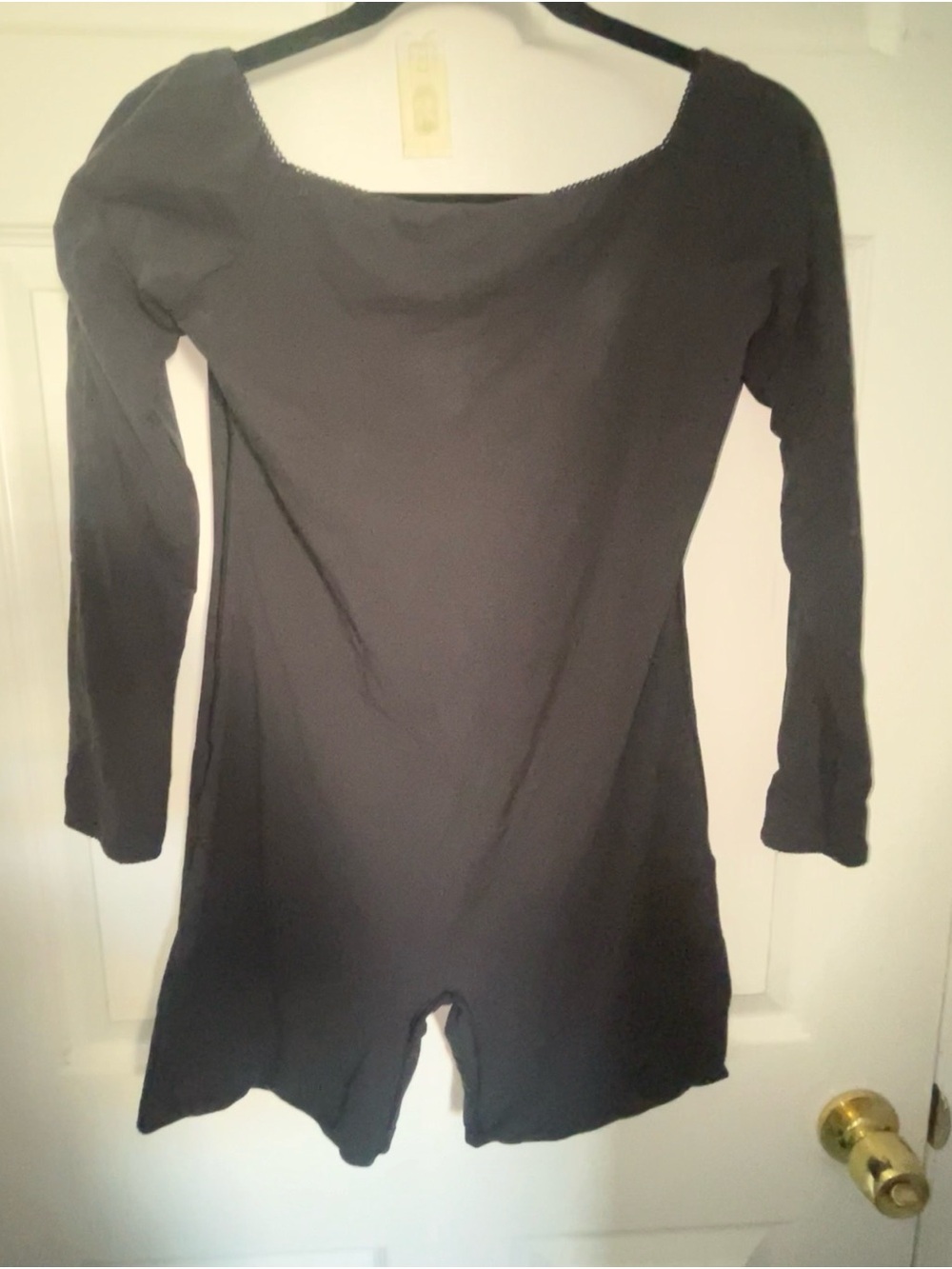 SKIMS Fits Everybody Black Picot Off The Shoulder Onesie Size Large